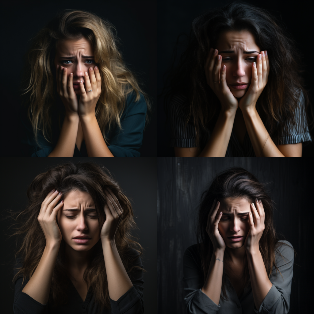 distressed woman sad upset despair